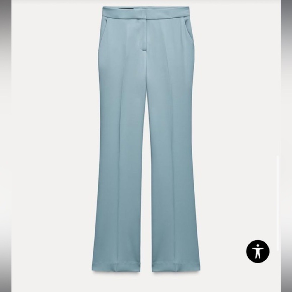 Zara NWT blue flared high waist pants 8899/324